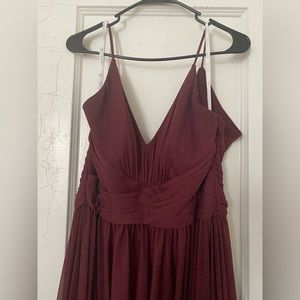 Davids bridal bridesmaid dress. Wine color